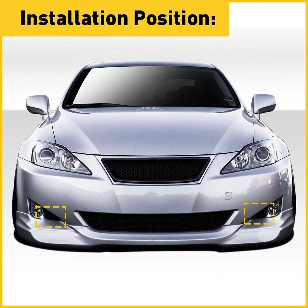 2PC Front Fog Lamp Light Cover Cap Trim Black for Lexus IS IS250 IS350 (2006–2008)