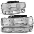 Chrome Headlight + Clear Bumper + LED Brake/Tail Light Kit for Silverado (1999–2002)