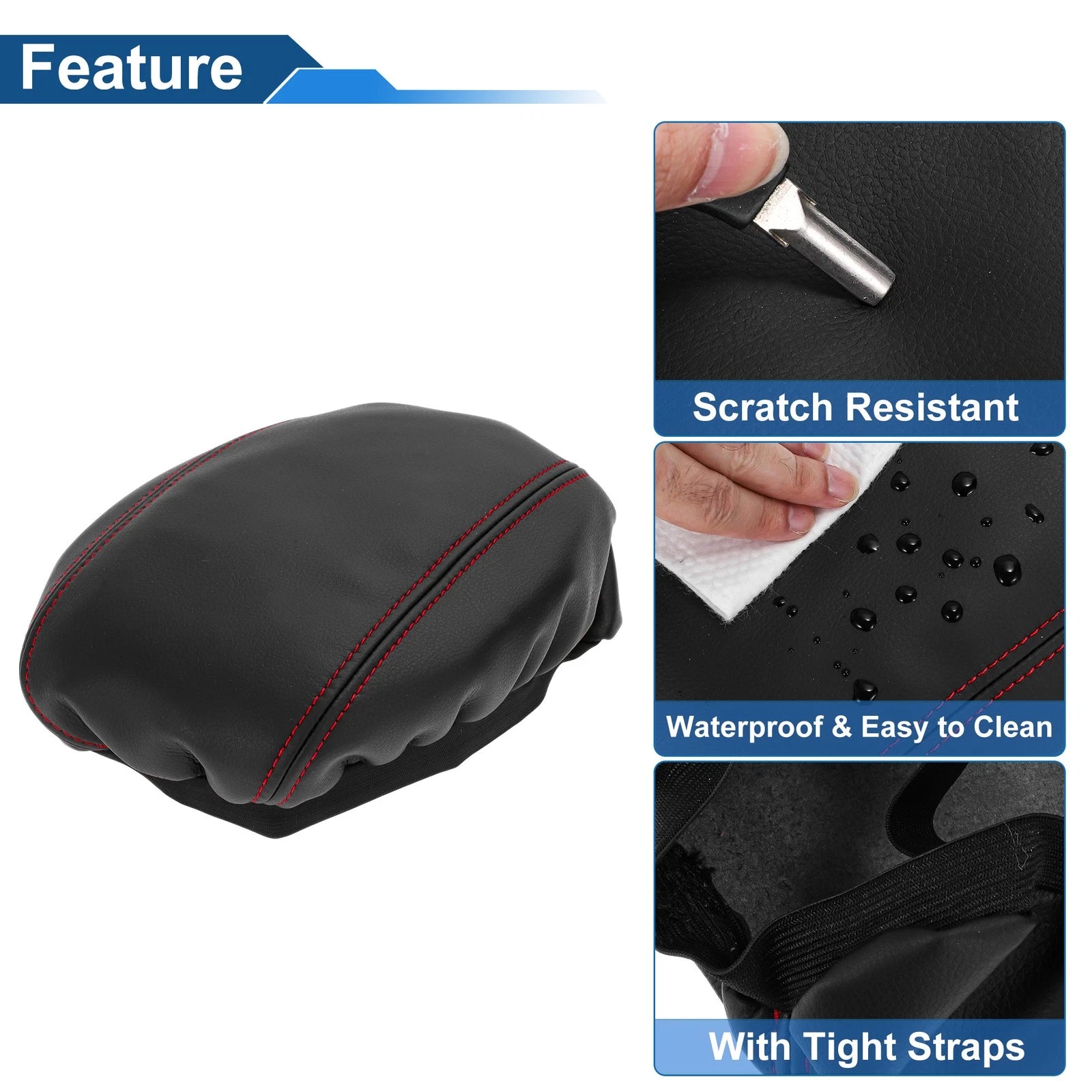 Armrest Cover for Audi Q3 F3 (2019–2024) Anti-Scratch Black Red