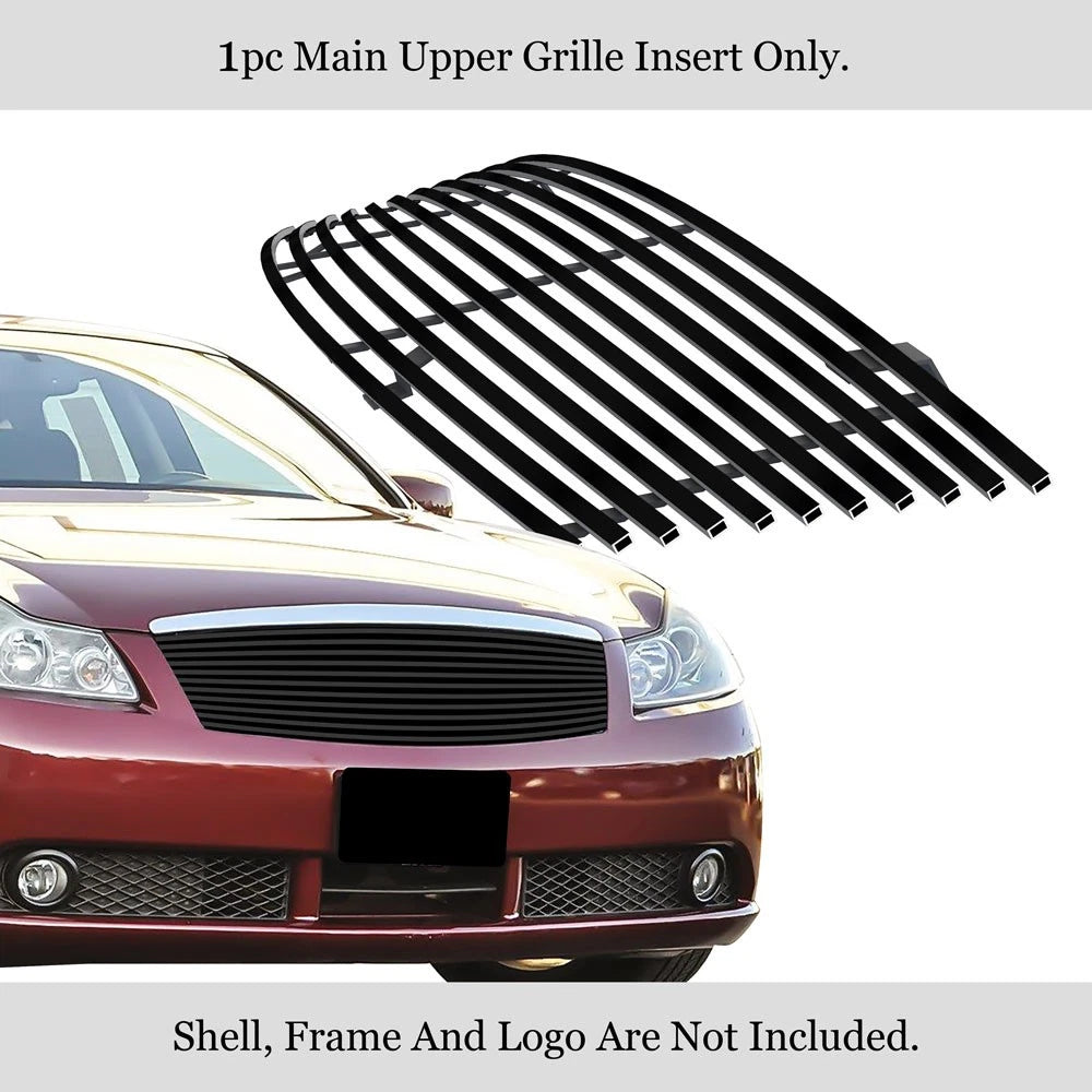Upper Stainless Black Billet Grille Insert for Infiniti M35 (2005-2007)