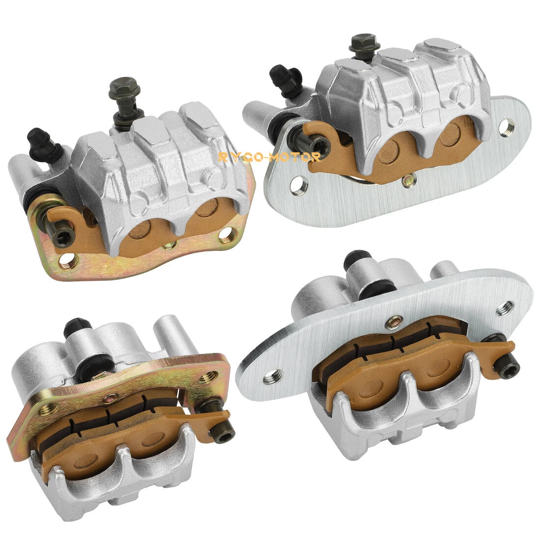 Front & Rear Brake Calipers Set for Yamaha Rhino 700 YXR700F (2008–2013) with Pads