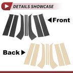 Set of 8 Door Pillar Window Trim for Ford Everest (2023–2024) Carbon Fiber