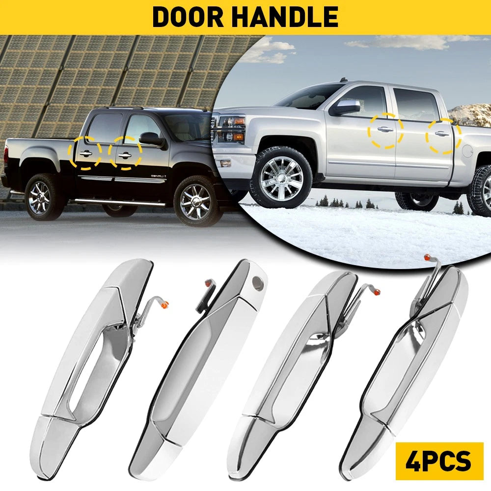 Set of 4 Chrome Door Handles for Chevrolet Avalanche (2007–2013)