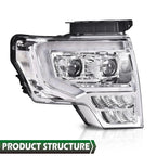 2X LED DRL Projector Headlights for Ford F150 (2009–2014)