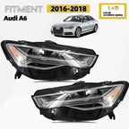 Full LED Headlights for Audi A6 S6 (2016–2018) Left+Right Pair