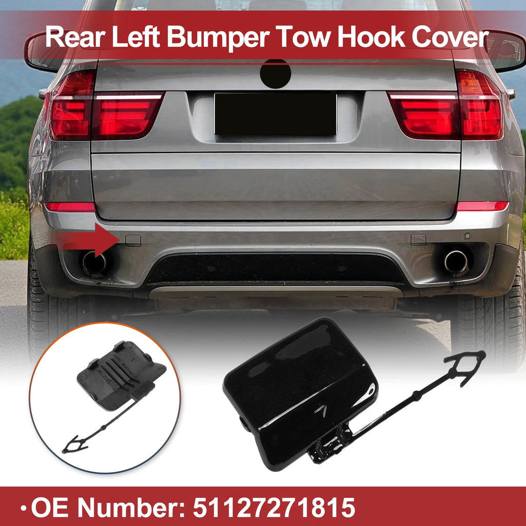 Tow Hook Cover Cap for BMW X5 E70 (2011–2013) No. 51127271815 Black