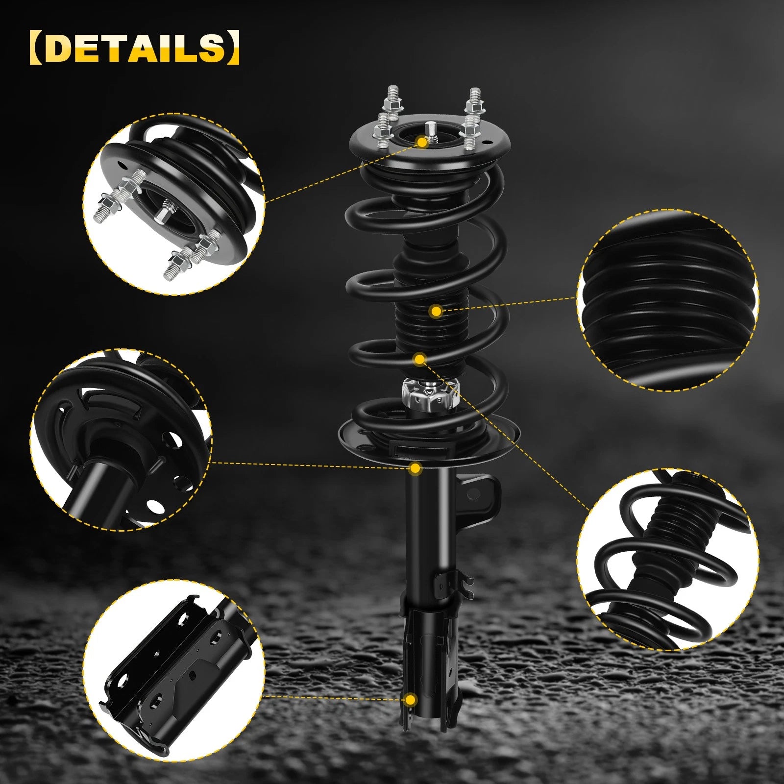 Set of 2 Front Complete Shocks with Coil Springs for Ford Explorer (2013–2019)