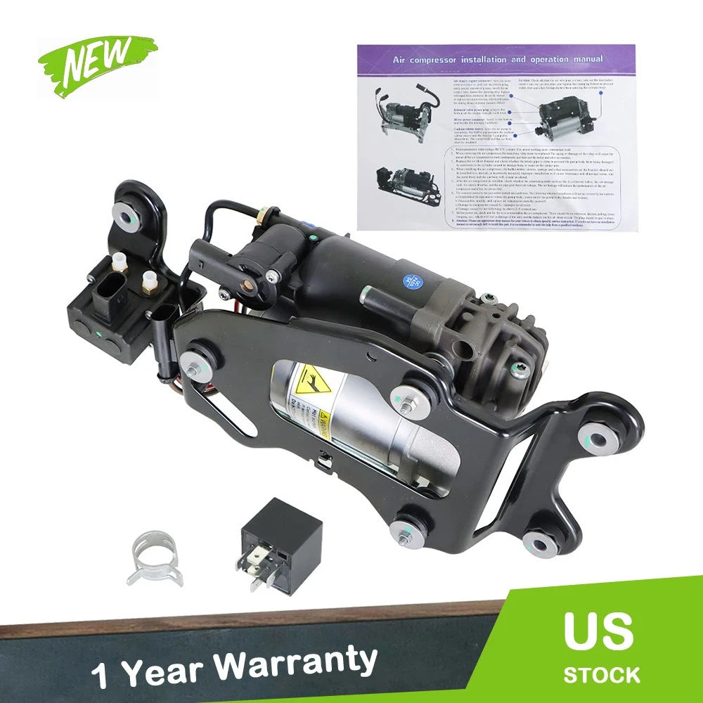 Air Suspension Compressor with Solenoid Valve Block for BMW X5 F15 F16 (2014–2019)