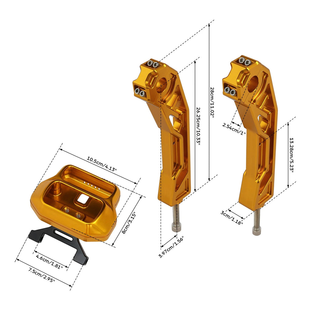 Handlebar Risers & Gauge Mount Kit for Harley Heritage Classic Fat Bob (2018–2025)
