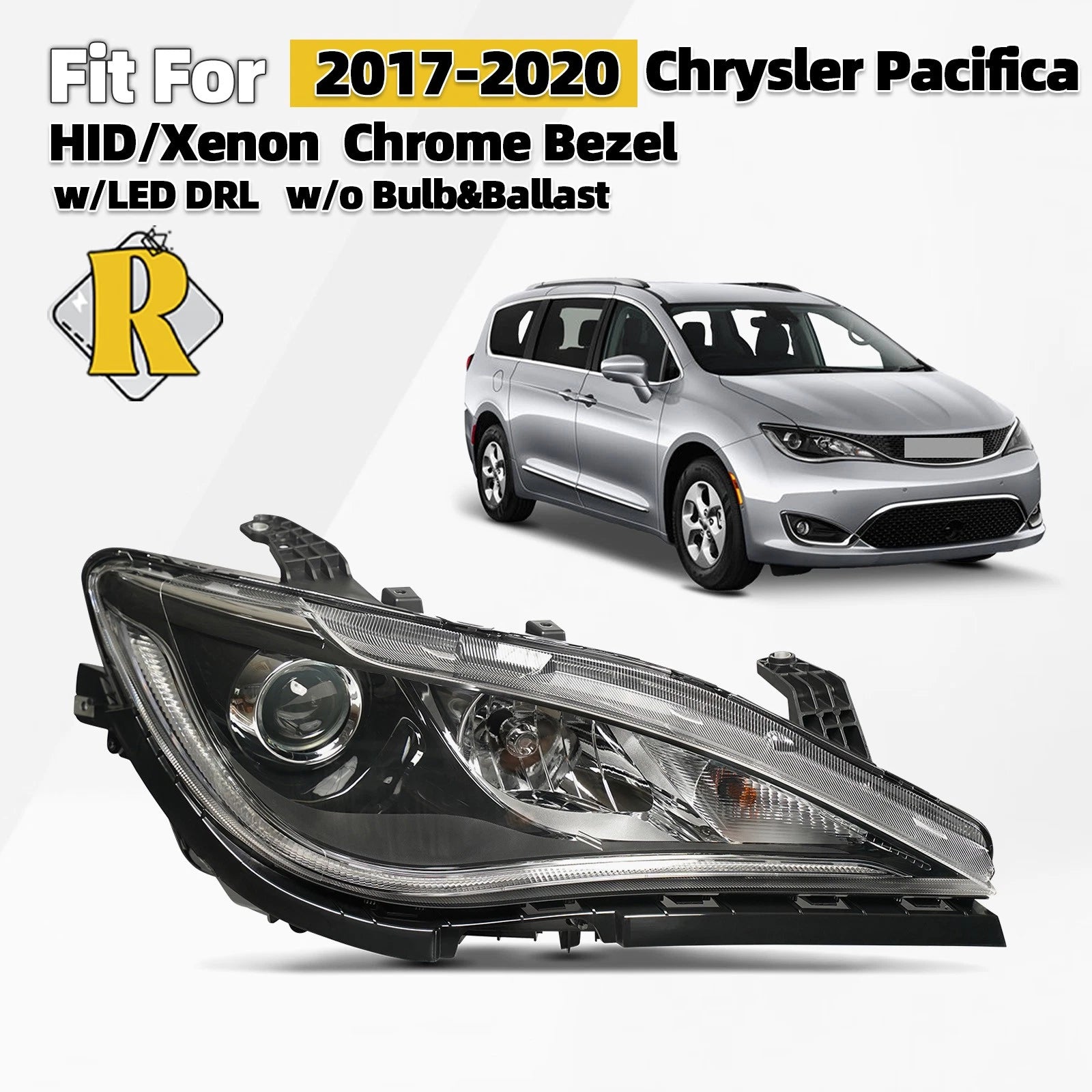 HID Headlight w/LED DRL for Chrysler Pacifica (2017–2020) Right