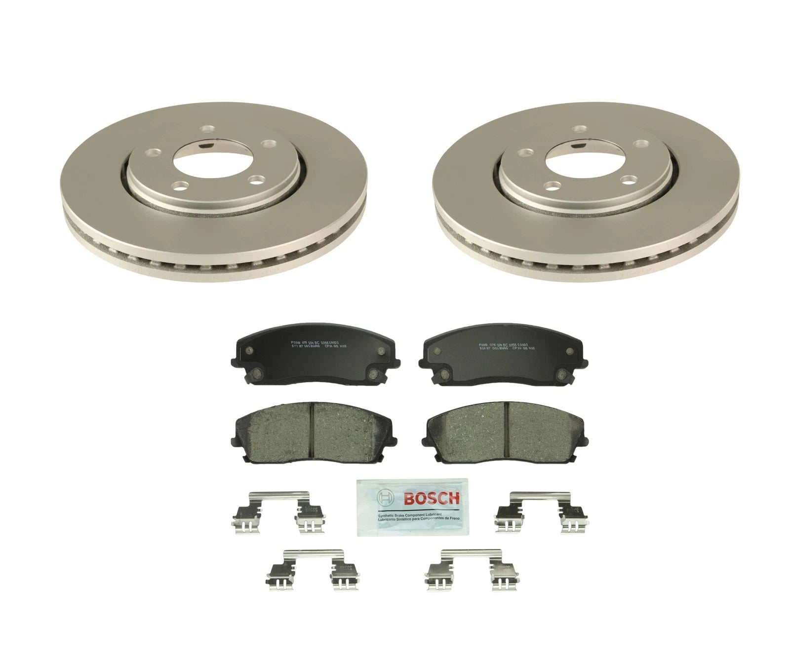 Set of 2 Bosch Front Vented Rotors & Ceramic Disc Brake Pads for Dodge AWD RWD