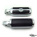 Chrome Gear Skull Footpegs for Suzuki Intruder 1400/Boulevard S83 (1995–2008)