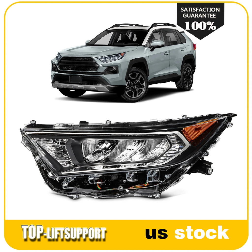 Driver Side Headlight Assembly for Toyota RAV4 (2019–2021) Black Amber