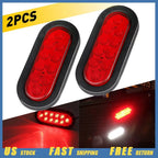 2X 6" Red Oval 10LED Backup Reverse Tail Light for Trailer