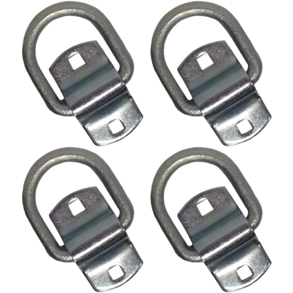 Set of 4 Bolt-On D-Rings for Car Trailer Tie Down Safety Chain