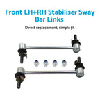 2X Front LH+RH Stabiliser Sway Bar Links for Nissan Elgrand E51 (2002–2010)