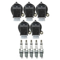 Set of 5 Ignition Coils & Iridium IX Spark Plugs for Volvo 850 C30 C70 S60 V70 (1993–2007)