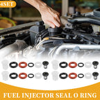 Set of 4 Fuel Injector Seal O Rings for Honda Civic (2011) NBR Rubber Black