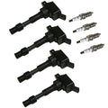 Set of 4 Ignition Coils & Spark Plugs for Kia Hyundai Elantra Sonata (2017–2022) UF816