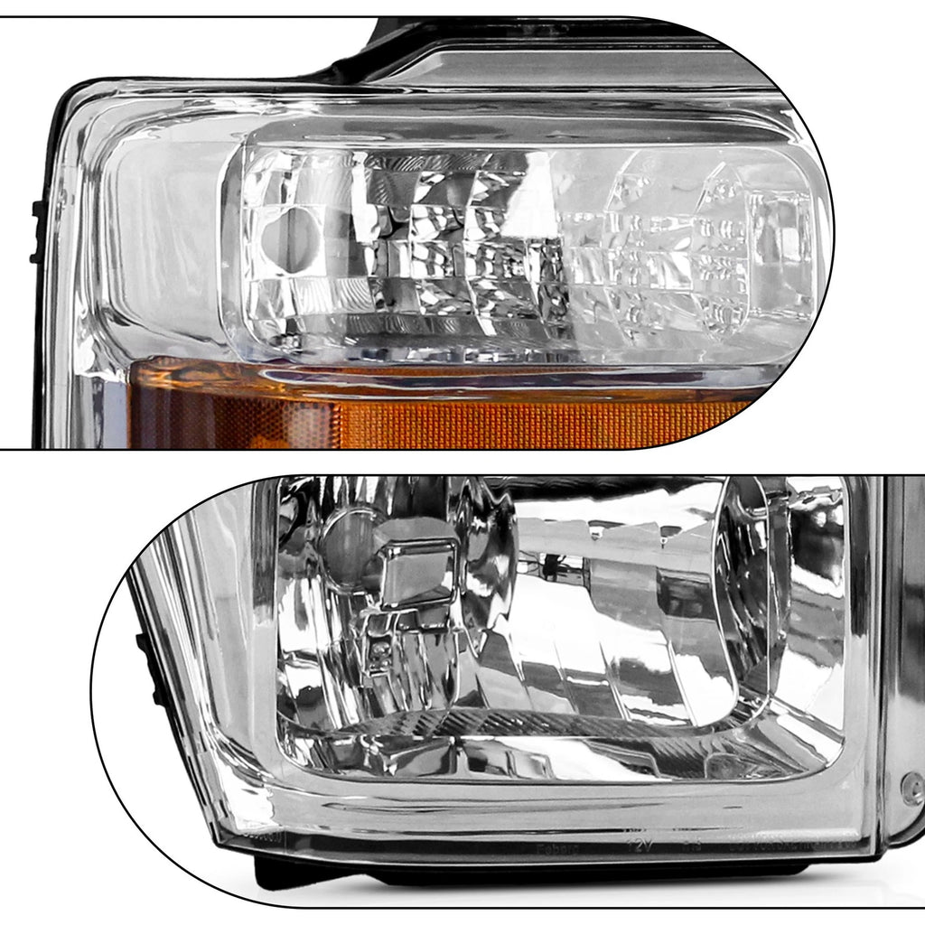Pair Headlights for Ford F250 F350 F450 F550 Super Duty (2008–2010)