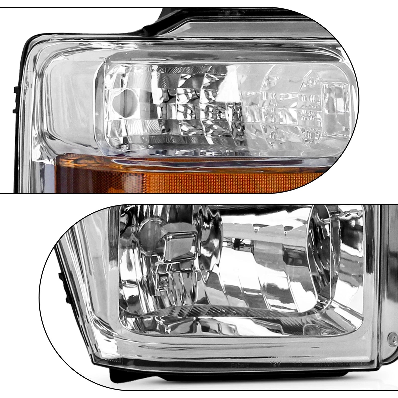 Pair Headlights for Ford F250 F350 F450 F550 Super Duty (2008–2010)