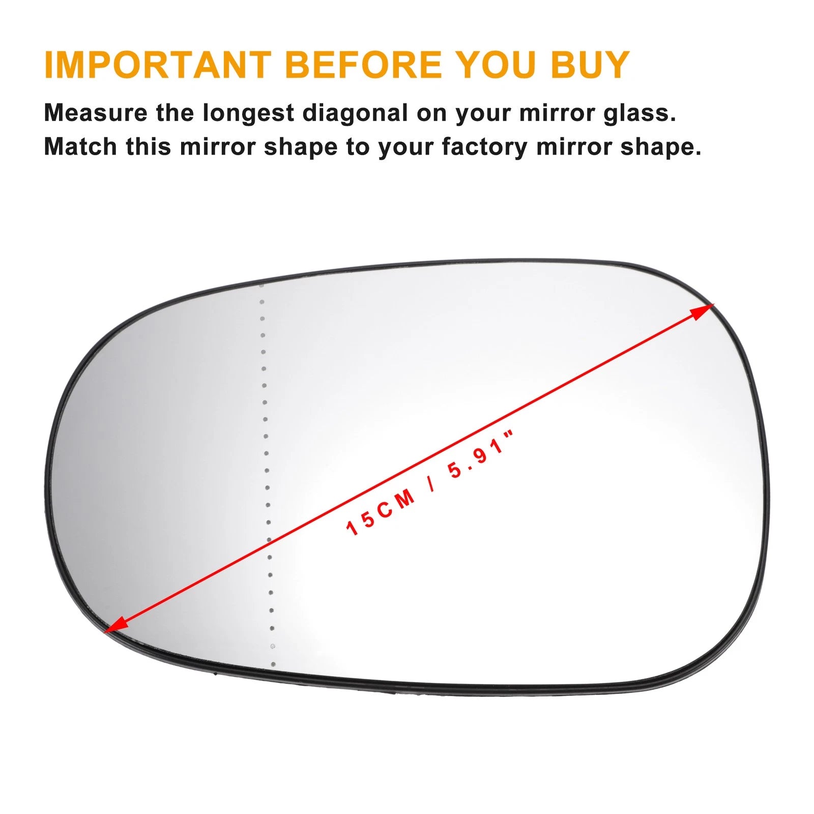 Left Side Heated White Mirror Glass for Nissan Micra (2002–2009)