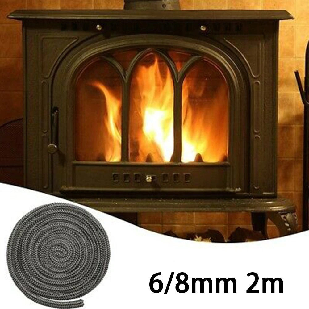 Fire Rope Seal for Wood Burning Stove (6/8mm, 2m Length)