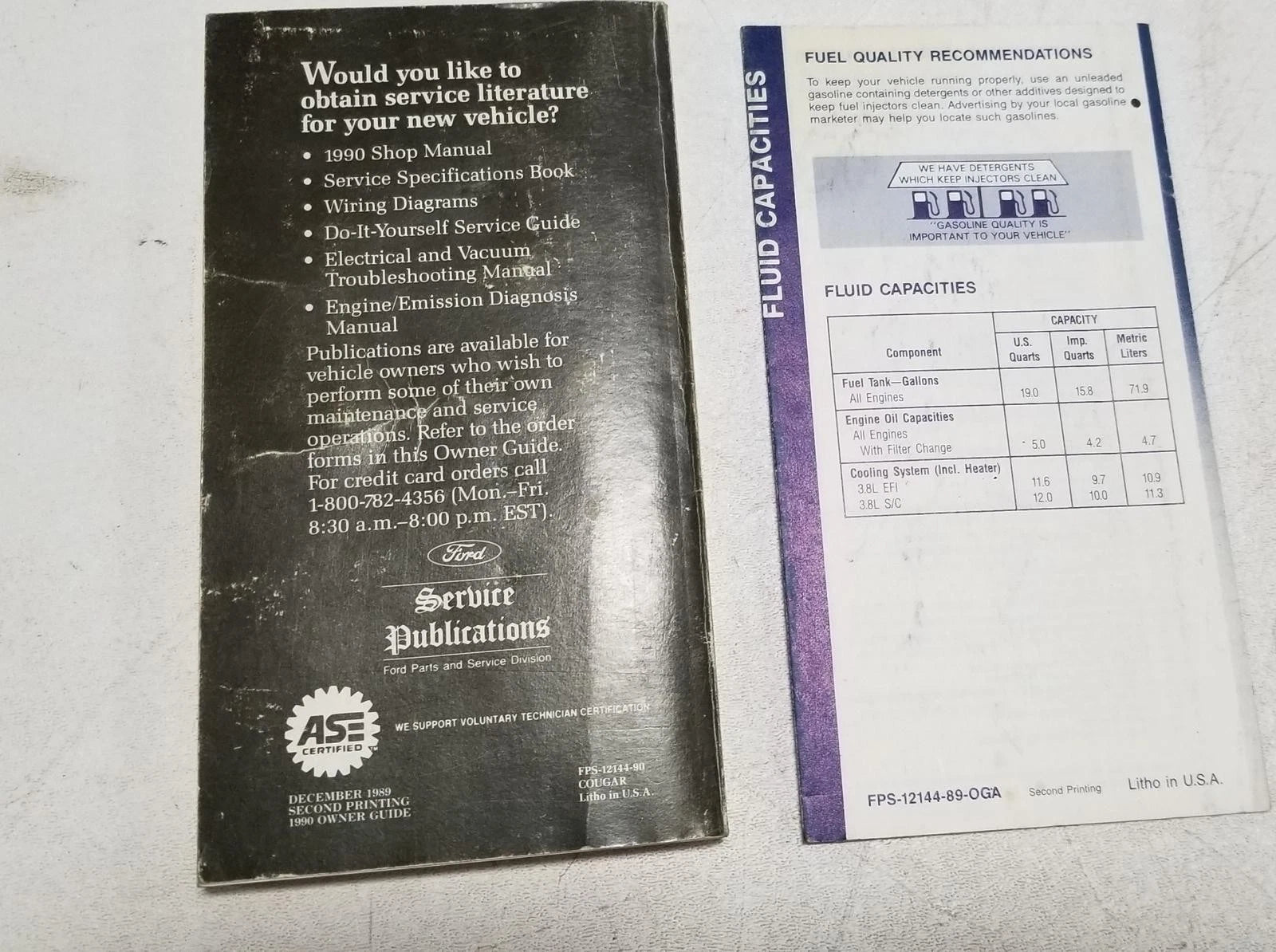 Owners Guide for Cougar XR7 (1990)