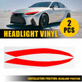 Red Headlight DRL Tint Overlay for Lexus IS (2021â2025)