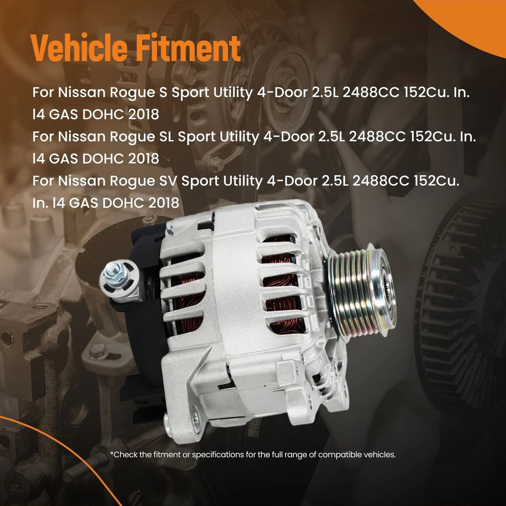 12V 120A Alternator for Nissan Rogue L4 2.5L (2014–2019) 231004BA0A 23100-4BA0A