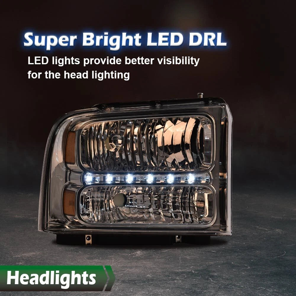 LED DRL Headlights and Fog Lights for Ford F-250 F-350 Super Duty (2005–2007)