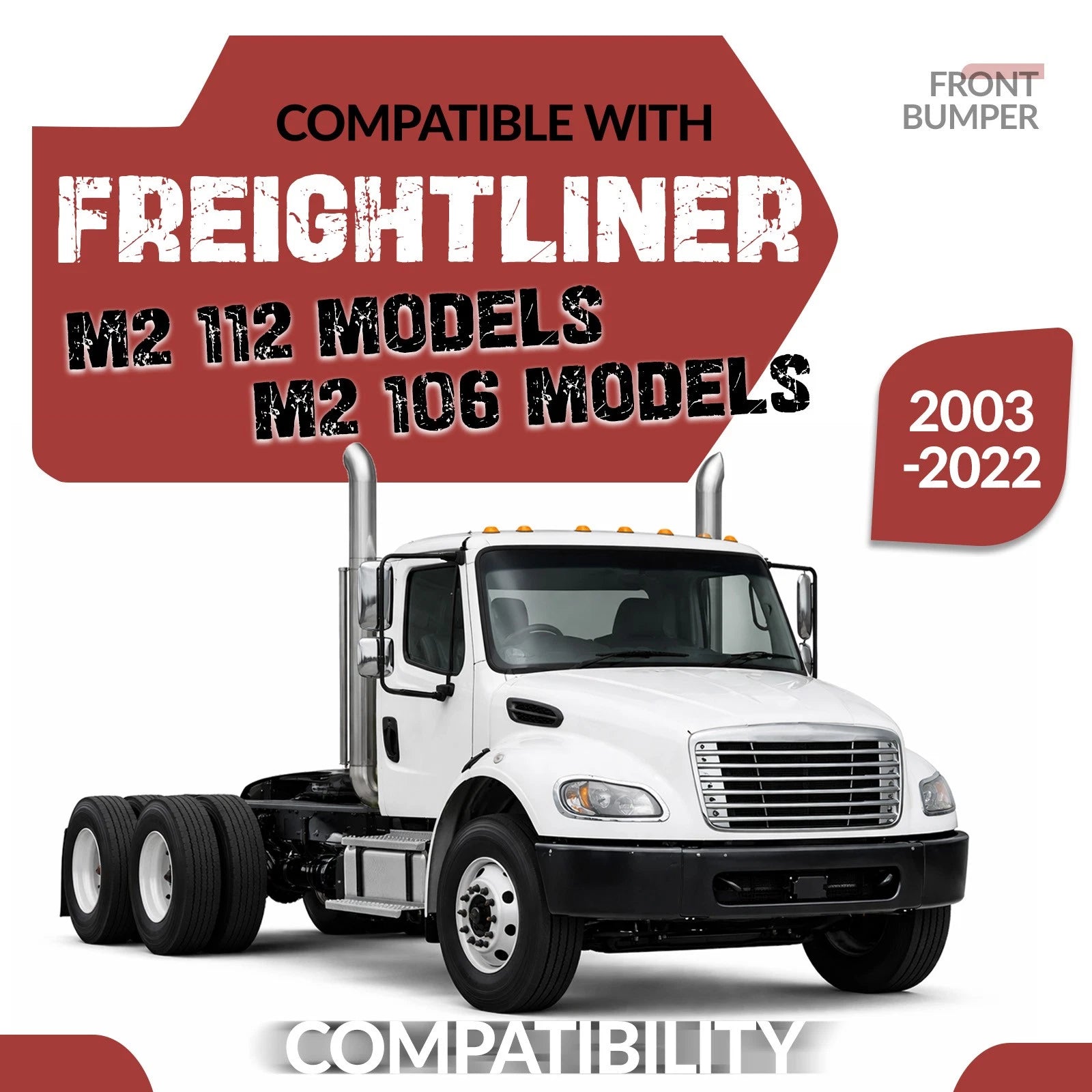 Steel Front Bumper Cover for Freightliner M2 106 112 (2003–2021)