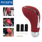 Leather Automatic Shift Knob for Universal Fit (Red)