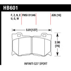 Set of 2 Brake Pads for Infiniti Q70L Q50 Q60 370Z