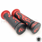 7/8" Red Flame Hand Grips for Kawasaki EX ZR ZRX ZX ZXR ZZR Ninja (All Years)