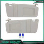Set of 2 Gray Sun Visors with Mirror Light for Toyota Venza (2009–2016)