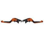 Orange Extendable Brake Clutch Levers for Kawasaki Z1000 ZX6R (2007-2018)