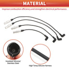 Set of 4 Spark Plug Wire Ignition Coil Cables No. 06A905409A for Audi A3 (1996–2003)