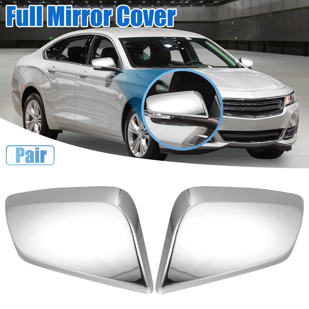 Pair Chrome Plated Half Mirror Covers for Chevrolet Impala (2014–2020) 731618519454