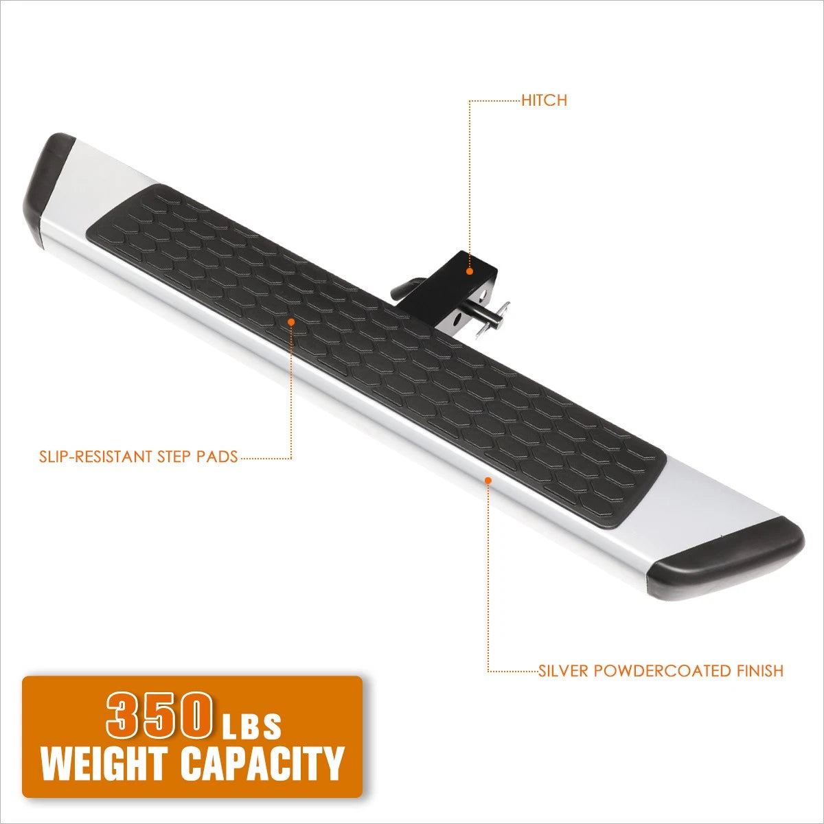 Flat Trailer Towing Hitch Step Bar for Universal Fit (36"W x 5.5"L)