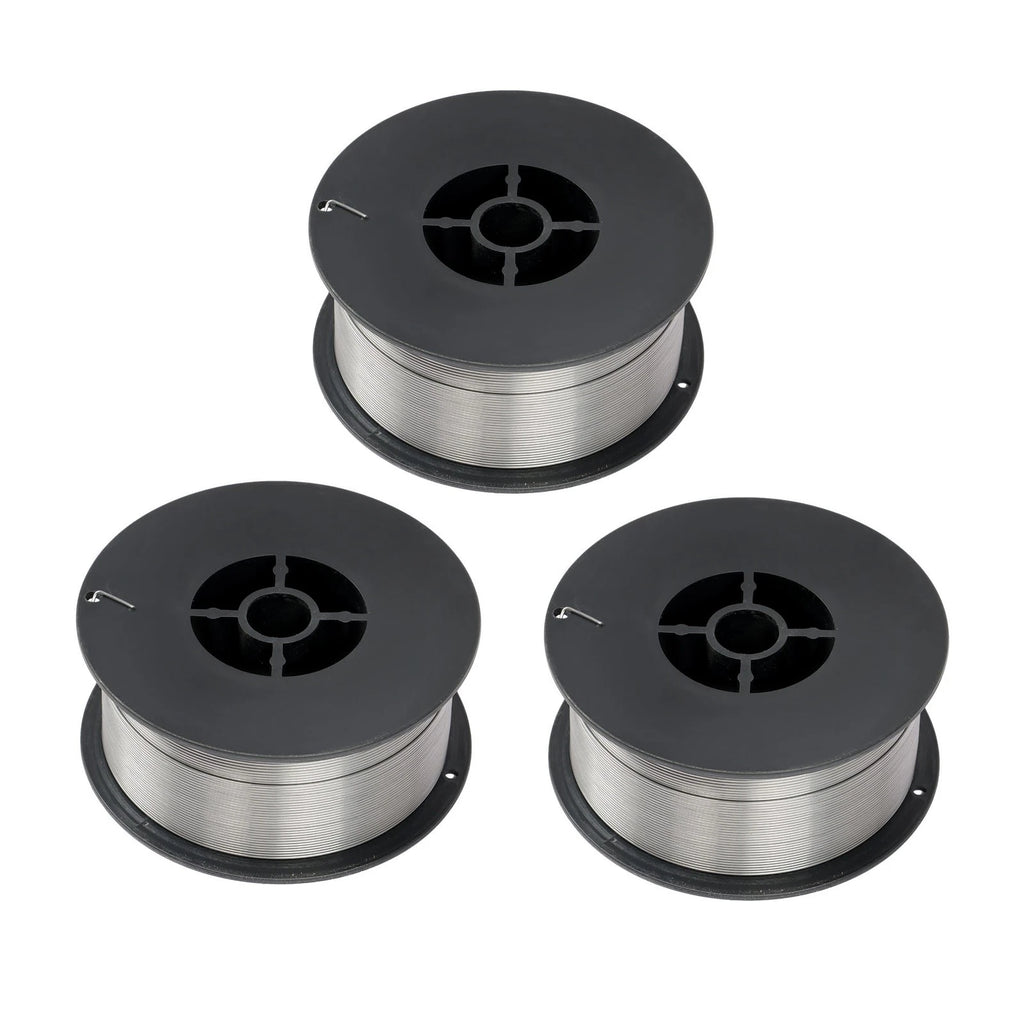 Set of 3 Gasless Flux Core Welding Wire Spools 0.035" Diameter