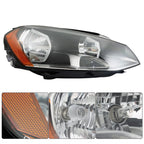Right Halogen Headlight for Volkswagen Golf (2015â2017) Black Clear Lens
