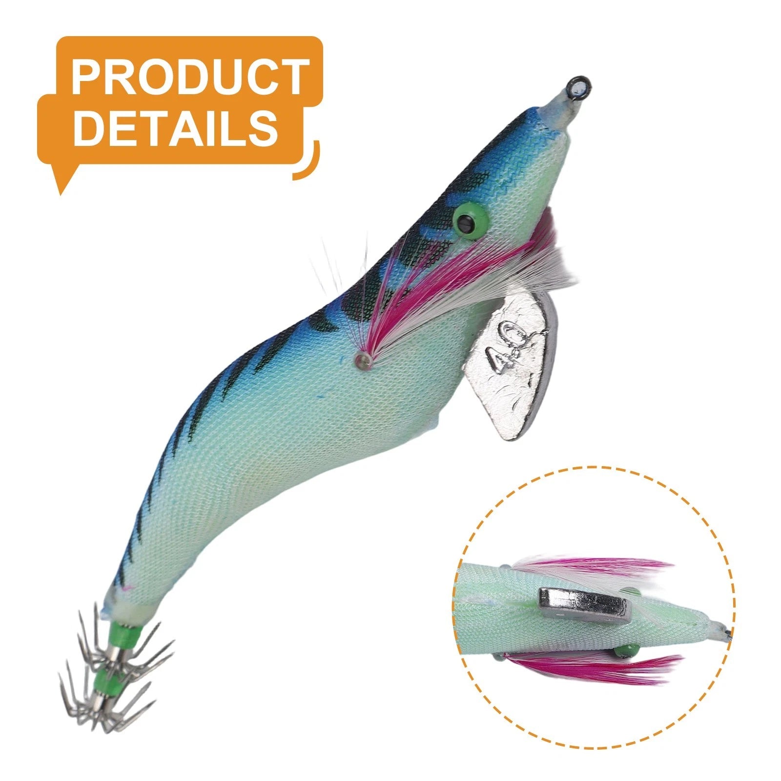 3D Eyes Squid Lure for Cuttlefish Fishing (Luminous Coating)