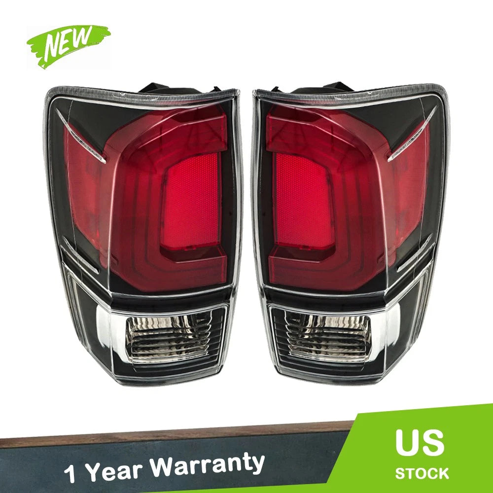 Set of 2 Red Rear Brake Tail Lights for Toyota Tacoma (2016–2021)