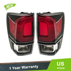 Set of 2 Red Rear Brake Tail Lights for Toyota Tacoma (2016–2021)