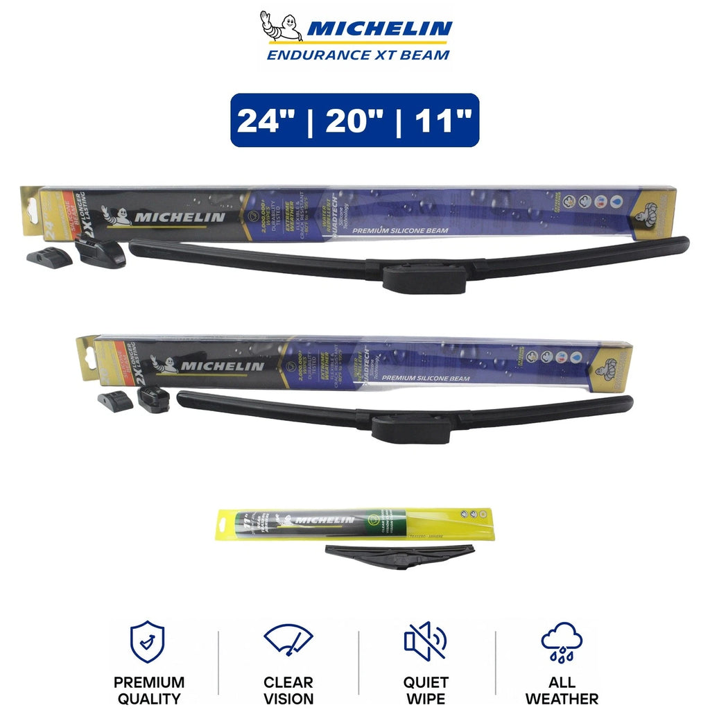 Set of 3 Wiper Blades for Kia Soul (2010–2019) - 24"/20"/11"