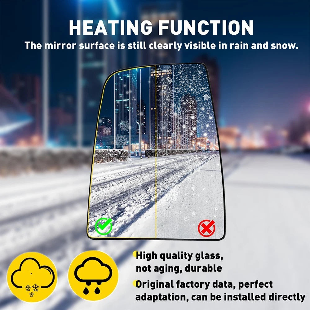 Left Driver Side Mirror Glass for Ford Transit 250 350 (2015–2019)