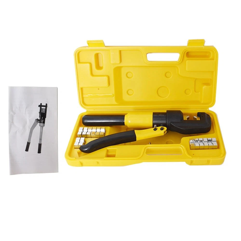 6-Die Hydraulic Wire Battery Cable Lug Terminal Crimper for Universal Use