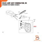RH Tail Lamp Rear Light for Mitsubishi Triton Ute (2019-2023)
