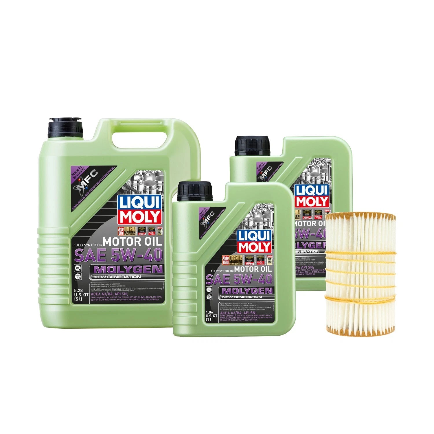 Oil Change Kit 7L Liqui Moly Molygen 5W40 for Audi CREC/CREH (2010–2020)